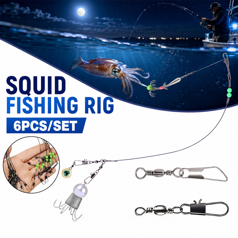 6個入りイカ釣り用リグ、タコ釣り用フックリーダー、絡み防止ナ - Fishing Boat Trailer のレビューと価格