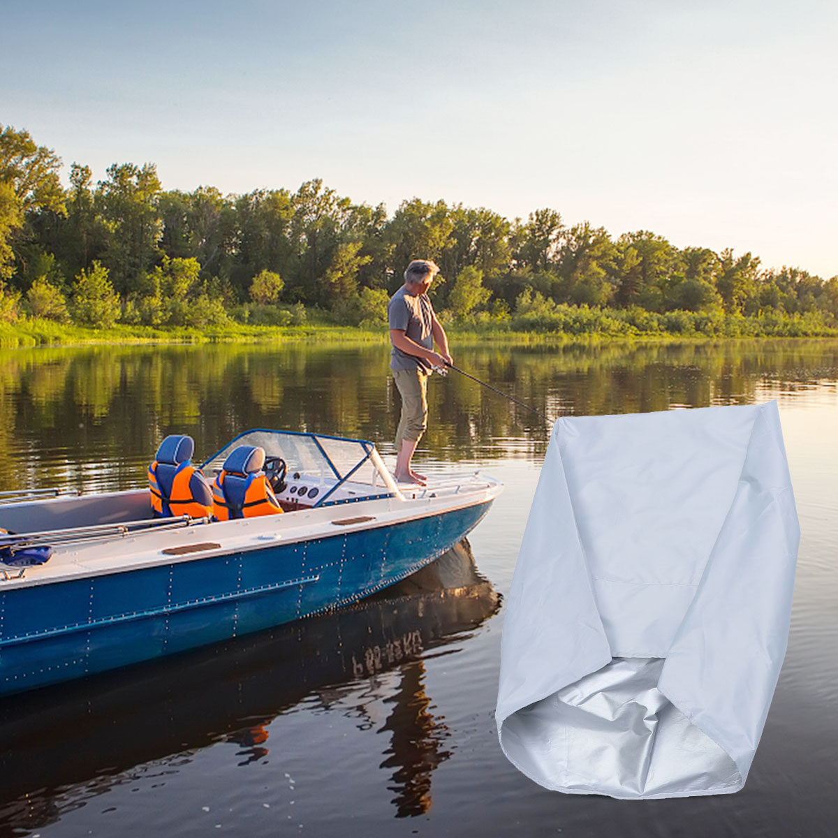 210Dオックスフォード生地製、防水・紫外線防止加工、二重縫 - Fishing Boat Cover のレビューと価格